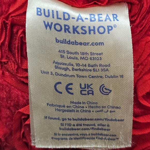 Build A Bear Red Roses Teddy Plush Stuffed Animal Toy - Picture 9 of 11